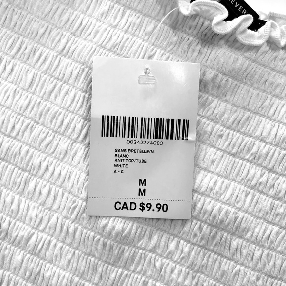 White Smocked Tube Top - Picture 6 of 9